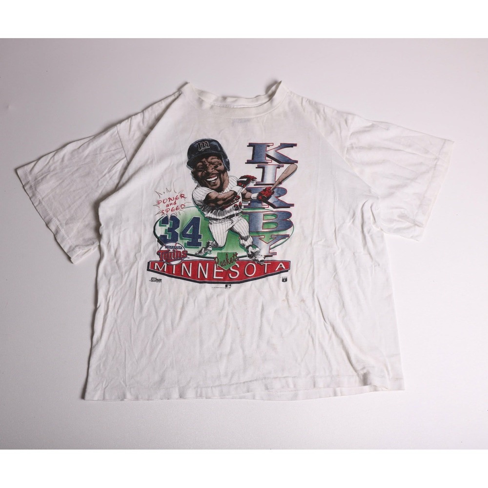 Vintage 1992 Kirby Puckett Minnesota Twins Salem Sportswear T-Shirt Kids 18-20 L